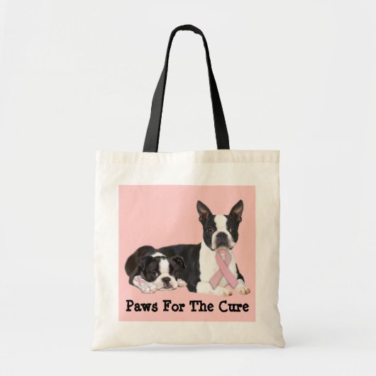 Boston Terrier Breast Cancer Canvas tas (Voorkant)