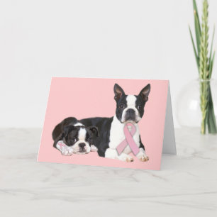 Boston Terrier Breast Cancer Wenskaart Kaart