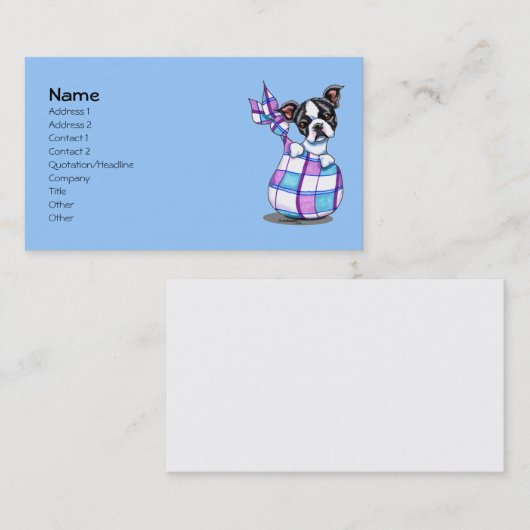 Boston Terrier Breeder Visitekaartje (Voorkant / Achterkant)