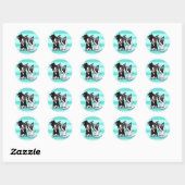Boston Terrier Bride en bruidegom Ronde Sticker (Vel)