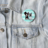 Boston Terrier Bride en Groom Ronde Button 5,7 Cm (In situ)