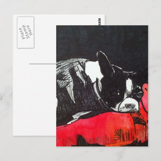 Boston Terrier Briefkaart (Voorkant / Achterkant)