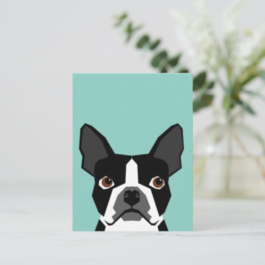 Boston Terrier Briefkaart (Staand voorkant)
