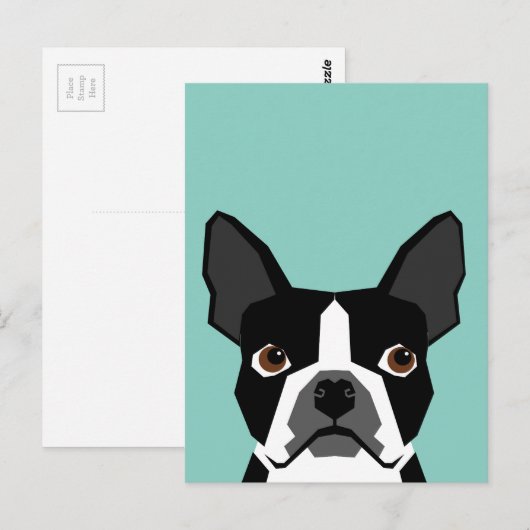 Boston Terrier Briefkaart (Voorkant / Achterkant)