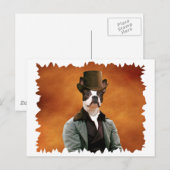 Boston Terrier Briefkaart Nobility Dogs Gift (Voorkant / Achterkant)