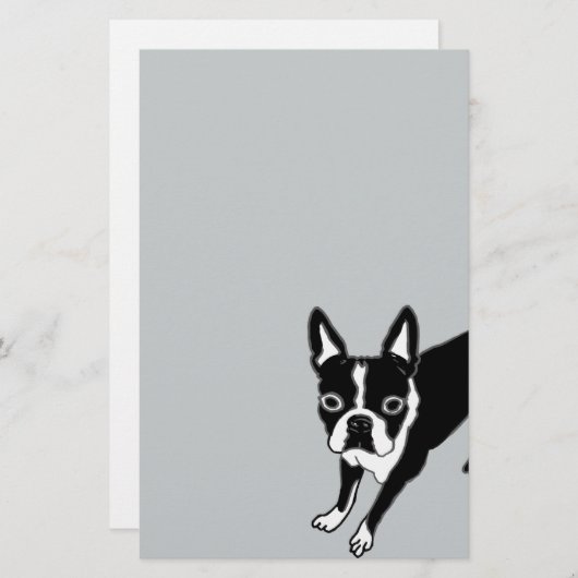 Boston Terrier Briefpapier (Voorkant / Achterkant)