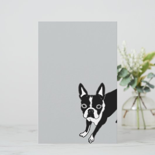 Boston Terrier Briefpapier (Staand voorkant)