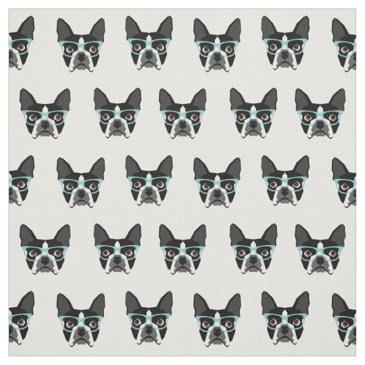 Boston Terrier-bril - schattig hondenweefsel Stof (Swatch)