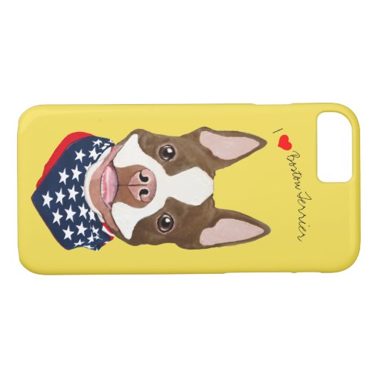 Boston Terrier (Brown), geïllustreerde mobiele tel Case-Mate iPhone Case (Achterkant (Horizontaal))