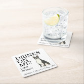 Boston Terrier bruiloft Kartonnen Onderzetters (Insitu)