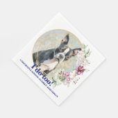 Boston Terrier bruiloft servetten met honden Foto (Hoek)