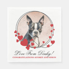 Boston Terrier bruiloft servetten met honden Foto