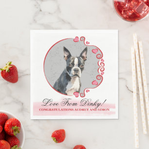 Boston Terrier bruiloft servetten met honden Foto