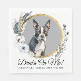 Boston Terrier bruiloft servetten met honden Foto
