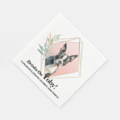 Boston Terrier bruiloft servetten met honden Foto (Hoek)