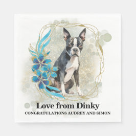 Boston Terrier bruiloft servetten met honden Foto