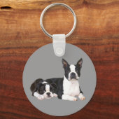Boston Terrier Buddies Sleutelhanger (Voorkant)