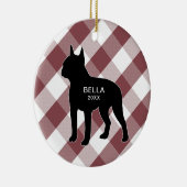 Boston Terrier Buffalo Check Keramisch Ornament (Rechts)