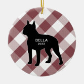 Boston Terrier Buffalo Check Keramisch Ornament (Voorkant)