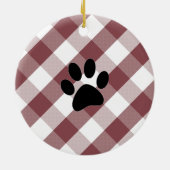 Boston Terrier Buffalo Check Keramisch Ornament (Achterkant)