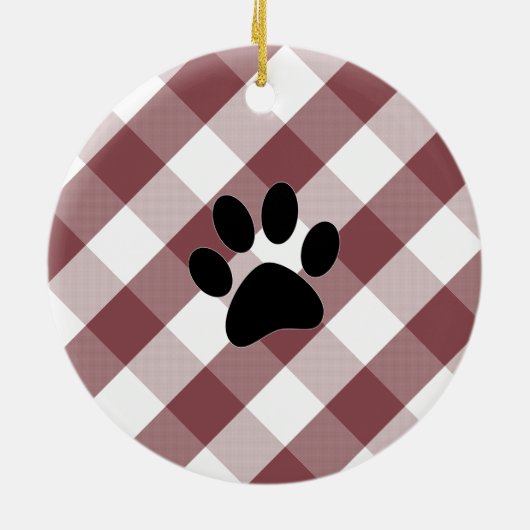 Boston Terrier Buffalo Check Keramisch Ornament (Achterkant)