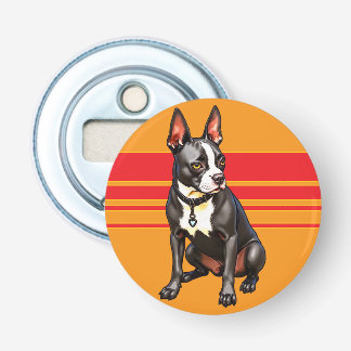Boston Terrier Button Flesopener