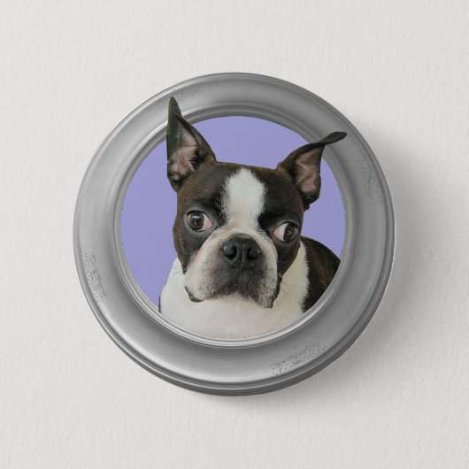 BOSTON TERRIER-BUTTON RONDE BUTTON 5,7 CM (Voorkant)
