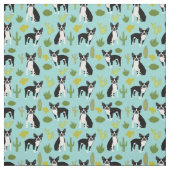 Boston Terrier Cactus Fabric Stof (Swatch)