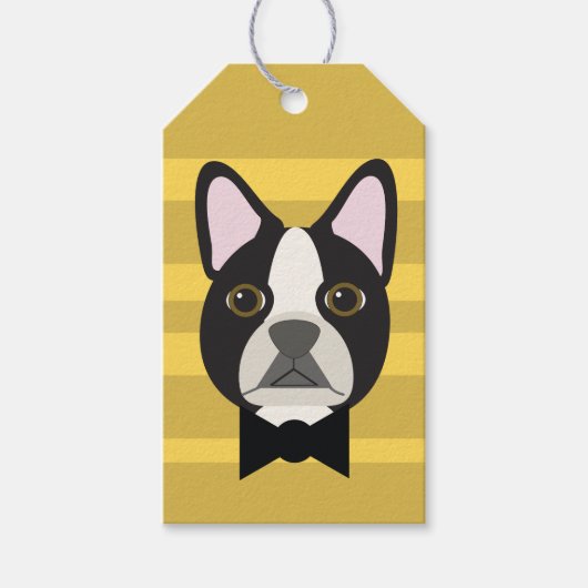 Boston Terrier Cadeaulabel (Voorkant)