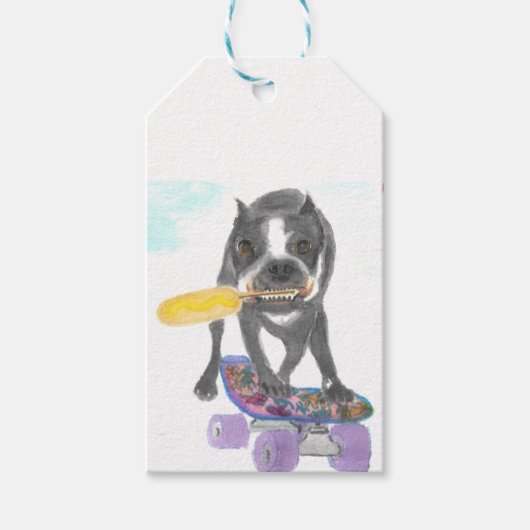 Boston Terrier Cadeaulabel (Voorkant)