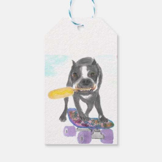 Boston Terrier Cadeaulabel (Achterkant)