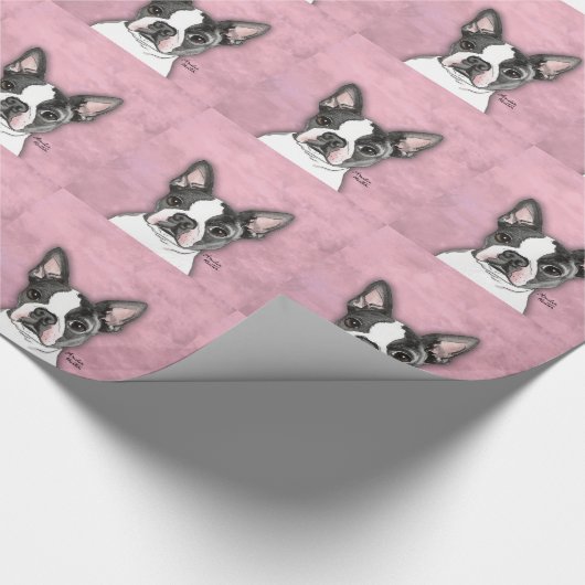 Boston Terrier Cadeaupapier (Hoek)