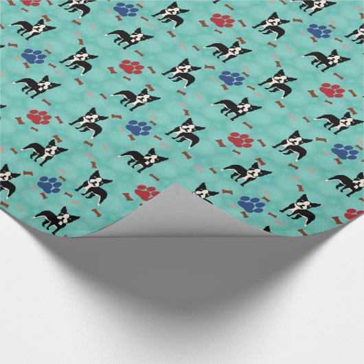 Boston Terrier Cadeaupapier (Hoek)