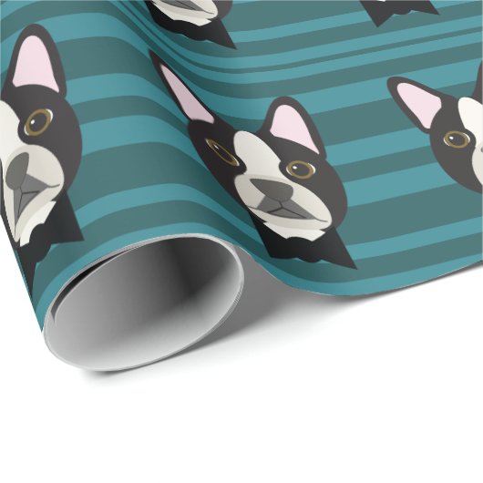 Boston Terrier Cadeaupapier (Rol Hoek)