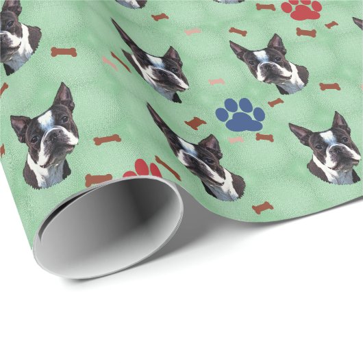 Boston Terrier Cadeaupapier (Rol Hoek)