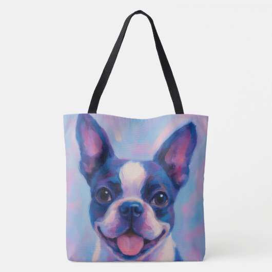 Boston Terrier Canvas tas (Achterkant)