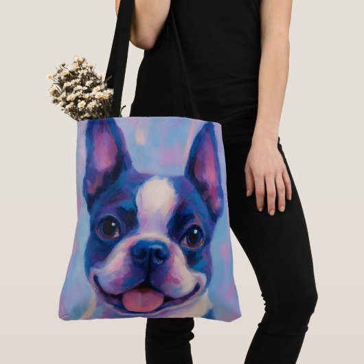 Boston Terrier Canvas tas (Dichtbij)