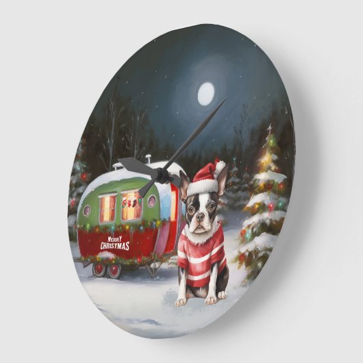 Boston Terrier Caravan Kerstavontuur Grote Klok (Hoek)