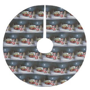 Boston Terrier Caravan Kerstavontuur Kerstboom Rok