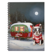 Boston Terrier Caravan Kerstavontuur Notitieboek (Voorkant)