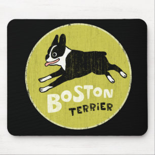 Boston Terrier Cartoon Dog   Energetische hond Muismat