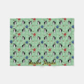 Boston Terrier Cartoon Fleece Deken (Voorkant (Horizontaal))