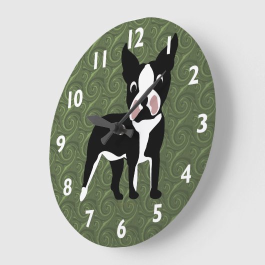 Boston Terrier Cartoon Grote Klok (Hoek)