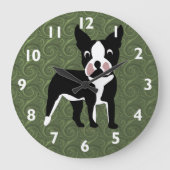 Boston Terrier Cartoon Grote Klok (Voorkant)