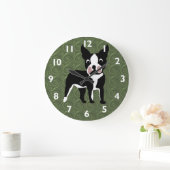 Boston Terrier Cartoon Grote Klok (Huis)