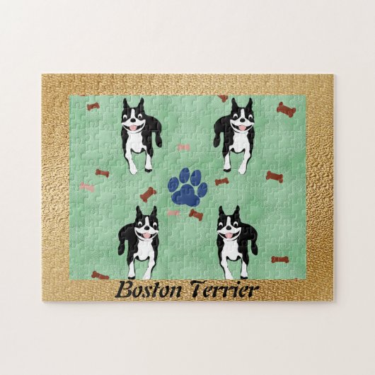 Boston Terrier Cartoon Legpuzzel (Horizontaal)