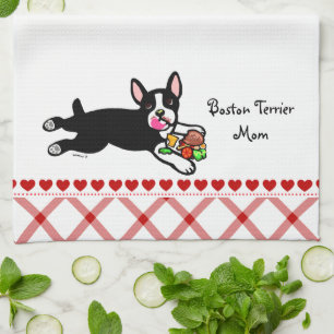 Boston Terrier Cartoon Theedoek