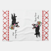 Boston Terrier Cartoon Theedoek (Horizontaal)