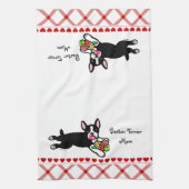 Boston Terrier Cartoon Theedoek (Verticaal)