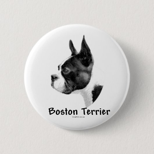 Boston Terrier Charcoal 2 - Button (Voorkant)